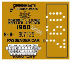 1960 pennsylvania inspection sticker