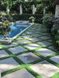 Mondo Grass Between Pavers By Pool
