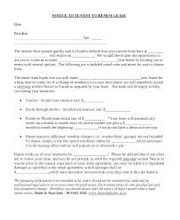 Lease Renewal Letter Landlord To Tenant Sample Not Renewing Renew