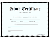 Free Printable Stock Certificates
