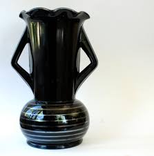Glass Vase Black Amethyst Glass I