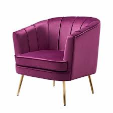 Create an inviting atmosphere with new living room chairs. Furniture Of America Endel Purple Velvet Accent Chair Idi 8089 The Home Depot