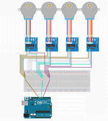 control 4 stepper motors with arduino