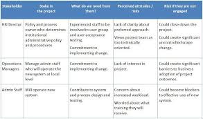 Stakeholder Analysis Example Program Management