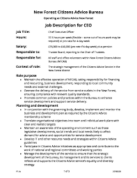 Nfcab Ceo Job Description And Person Specification 20180528