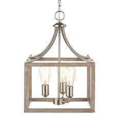 Home Decorators Collection Boswell Quarter 14 In 3 Light Brushed Nickel Chandelier With Painted Weathered Gray Wood Accents 7948hdcdi The Home Depot