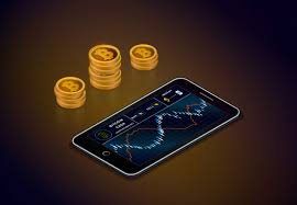 Cryptocurrency Stock Market Online Smartphone With Bitcoin