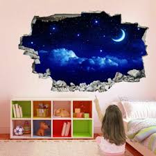 Moon And Stars Sky 3d Wall Art Sticker