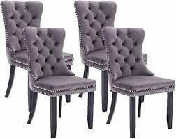 velvet upholstered dining chairs set of