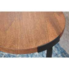 Round Black Finish Metal End Table
