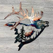 Metal Wall Decor Elk Deer Metal Wall