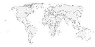Carte du monde vierge à imprimer et à remplir avec noms des pays (pdf)