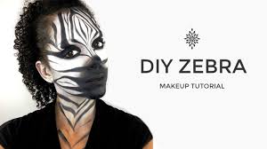 diy zebra halloween makeup tutorial