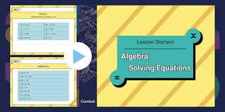 Algebra Solving Equations Five