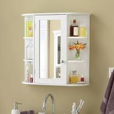 Lemari Kaca Bath Mirror Shelf Cabinet