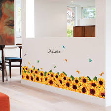 Fashion Wall Stickers Pvc Sunflower For