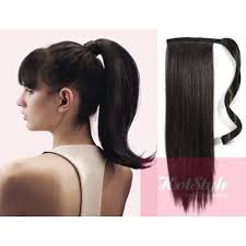 Black hair is most popular hair color for girls all over the world. Clip In Human Hair Ponytail Wrap Hair Extension 24 Straight Natural Black Hair Extensions Hotstyle