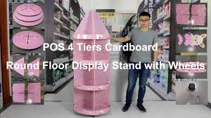 pos 4 tiers cardboard round floor