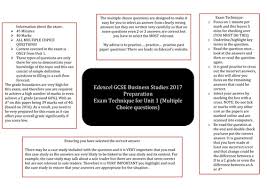 An example action plan pro forma    GCSE Business Studies   Marked     