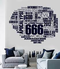 Large Vinyl Decal Wall Sticker 666 Word