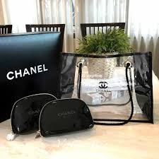 chanel snowflake cosmetic pouch duo set