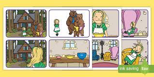 Goldilocks ran down the stairs, opened the door, and ran away into the gosh i miss the days when i got to spend hours watching kaitlyn paint paper plates and help tasha write her amazing stories! Sequence Cards For Goldilocks And The Three Bears