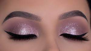 purple glitter eye makeup tutorial