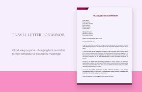 travel letter for minor in word pdf