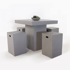 raw concrete outdoor counter height bar