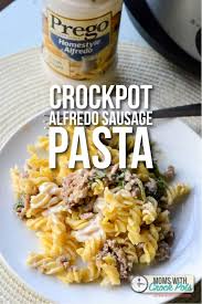 crockpot alfredo sausage pasta moms