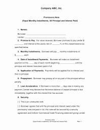 Free Promissory Note Template California Unique Promissory Note Form