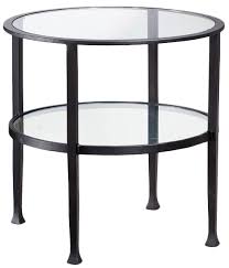 Tanner Round End Table Matte Iron
