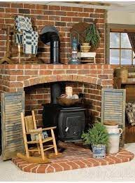 Pot Belly Stove In Brick Surround With