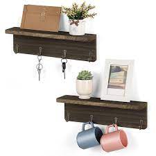 Oumilen Rustic Wall Mounted Wood Shelf