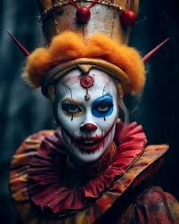horror clic clown in creepy smiley