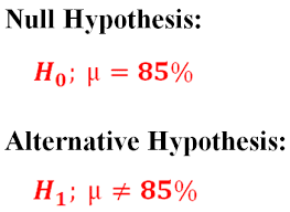 null and alternative hypotheses