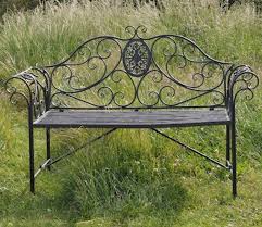 Umbra Grey Metal Garden Bench Love Seat