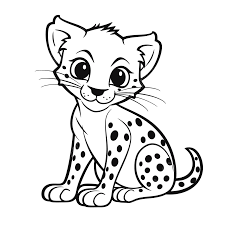 cheetah coloring page cute printable