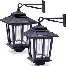 2 pack solar wall lanterns with 4