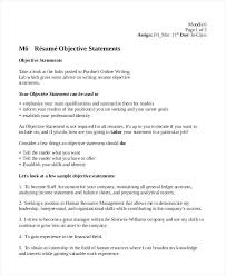 Objective Sentence For Resume Sample Objective Statement For Resume