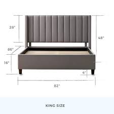 upholstered king platform bed frame