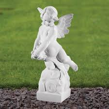 Angel Figurine 48cm Marble Resin Garden