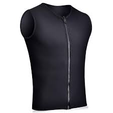 Realon Wetsuits Vest Mens Top Premium Shirt Neoprene 3mm Sleeveless Front Zipper Sports Xspan For Scuba Diving Surfing Swim Snorkel Suit