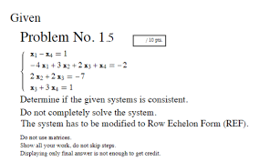 solved given system of linear equations
