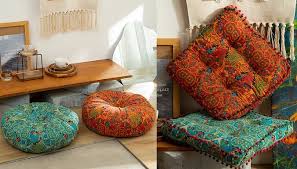 boho linen tation floor cushion 2