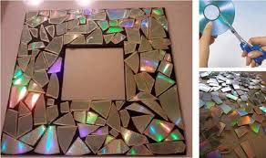 decorate a mirror frame with broken
