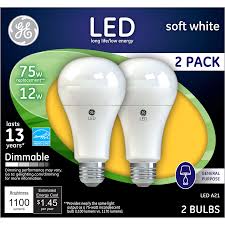 Ge Soft White 75w Replacement Led Light Bulbs General Purpose A21 2 Pack Led Bulbs Meijer Grocery Pharmacy Home More