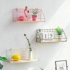 2x Small Wall Mounted Shelf Unit Metal