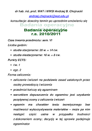 Badania Operacyjne wykad 1 - Pobierz pdf z Docer.pl