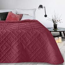 shiny velvet bedspread quilted with the